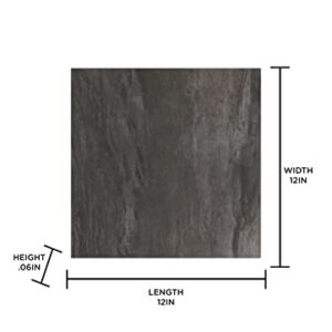 FloorPops FP3328 Raven Peel & Stick Floor Tiles, Black (Pack of 2)