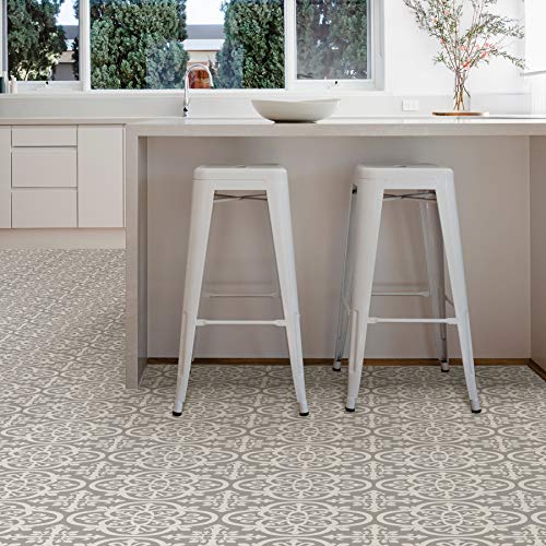 FloorPops FP2942 Medina Peel & Stick Floor Tiles, Grey (Pack of 2)