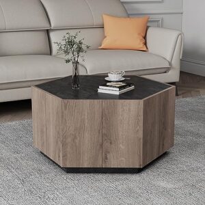 wesome farmhouse coffee table with storage for living room furniture - modern light oak grey hexagonal end tables