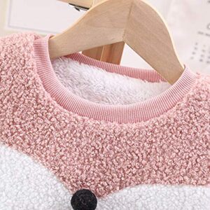 Hoodies Warm Tops Sweatshirt for Kid Girls Cotton Knitted Sweatshirt Cardigans Child Fall Warm (Pink, 18-24 Years)