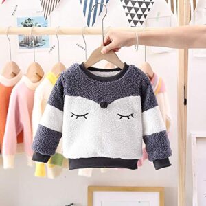 Hoodies Warm Tops Sweatshirt for Kid Girls Cotton Knitted Sweatshirt Cardigans Child Fall Warm (Grey, 18-24 Years)
