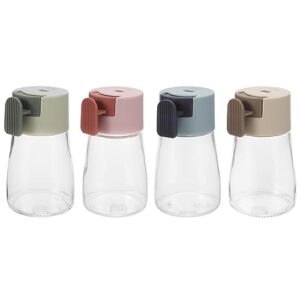 terrarium glass spices jars 4pcs barbecue salt pepper sugar shaker container seasoning shakers bottles refillable bottle dispenser for camping travel home glass containers
