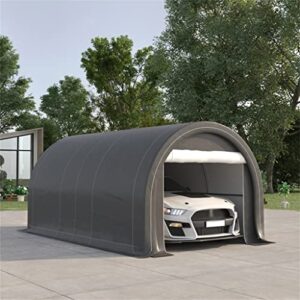 LIRUXUN 16' X 10' Carport, Heavy Duty Portable Garage/Storage Tent ， Garden Tools, Outdoor Work, Gray