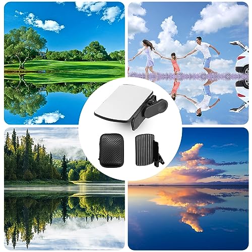 Mirror Reflection for Phone Camera, Smartphone Camera Mirror Reflection Clip Kit Camera Shots, Adjustable Mobile Phone Reflection Camera Clip for Travel,Mirror Reflection Clip for Phone Camera(Black)