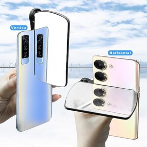 Mirror Reflection for Phone Camera, Smartphone Camera Mirror Reflection Clip Kit Camera Shots, Adjustable Mobile Phone Reflection Camera Clip for Travel,Mirror Reflection Clip for Phone Camera(Black)