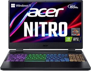 acer 2023 newest nitro 5 gaming laptop, 15.6" 165 hz ips display, amd ryzen 7 6800h (8 core), nvidia geforce rtx 3070 ti, 32gb ddr5 ram, 1tb ssd, wi-fi 6e, backlit keyboard, windows 11 home