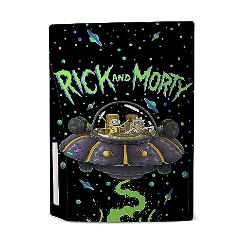 Head Case Designs Officially Licensed Rick and Morty The Space Cruiser Graphics Vinyl Faceplate Sticker Gaming Skin Decal Cover Compatible with Sony Playstation 5 PS5 Disc Edition Console