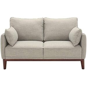 liujun loveseat sofa with wood base and legs, 62" w