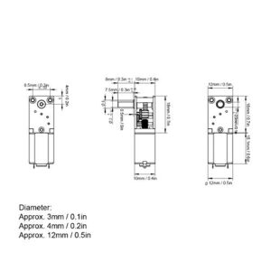 Kadimendium Mini Gear Motor Micro Worm Gear Reducer Brush DC Motors Electronic Devices 1218GEN20 Micro Metal Gear Motor for DIY RC Toys (DC3V 16RPM)