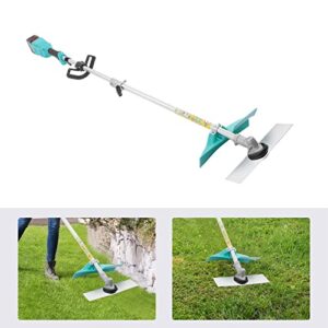 Rosyouth Lawn Trimmer, Electric Lawn Mower Garden Grass Cutter Cordless with Wheels, with Armrest, 24 V / 6Ah Lithium Battery, 1300 W Motor Power for Lawn, Yard, Soil Cultivation