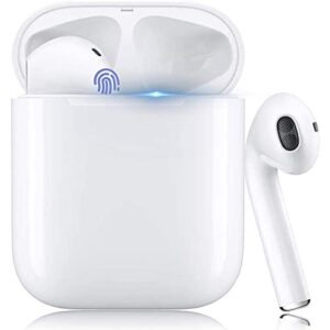 wireless earbuds, bluetooth earbuds touch control stereo sound bluetooth headphones with mic, 35h playtime ipx7 waterproof wireless ear buds with type c charging case for airpod iphone android ios
