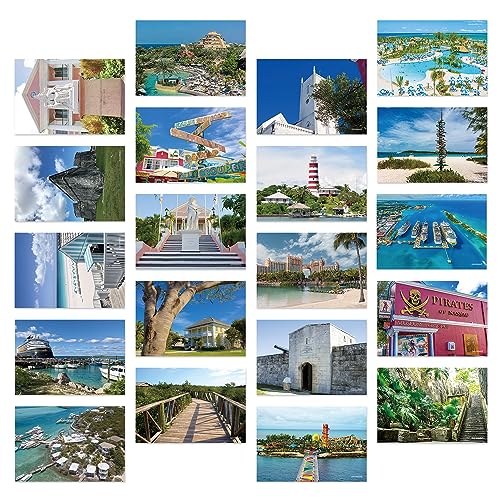 Dear Mapper Bahamas City Landscape Postcards Pack 20pc/Set Postcards From Around The World Greeting Cards for Business World Travel Postcard for Mailing Decor Gift