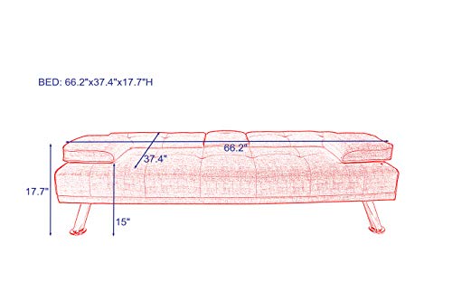 ERYE Modern Futon Sofa Loveseat Convertible Sleeper Couch Bed for Small Space Apartment Office Living Room Furniture Sets,Tufted Upholstered Love Seat