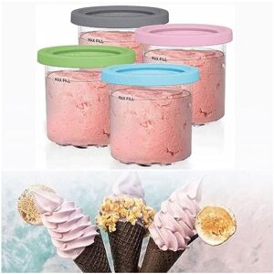 disxent creami pints, for ninja ice cream maker cups,16 oz creami pints bpa-free,dishwasher safe compatible nc301 nc300 nc299amz series ice cream maker