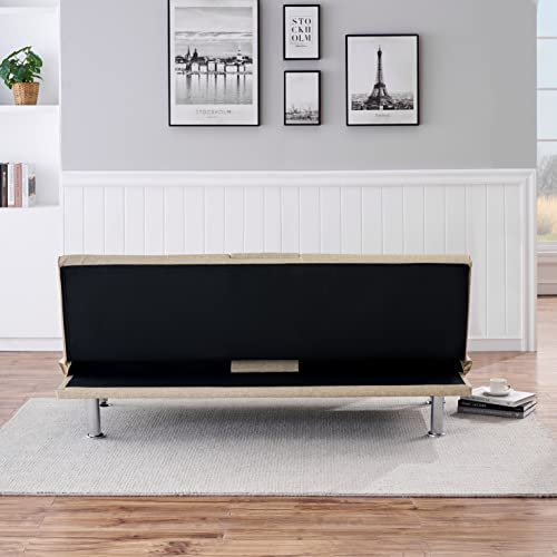 ERYE Modern Futon Sofa Loveseat Convertible Sleeper Couch Bed for Small Space Studio Office Living Room Furniture Sets, Twin Daybed Sofabed 2 Seater Sofa & Couch