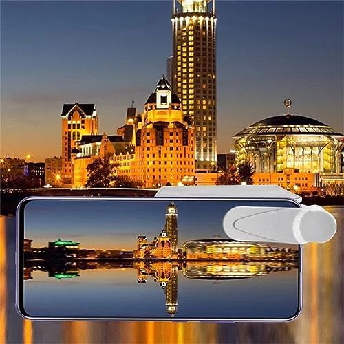 WOSLXM Mirror Reflection for Phone Camera, Smartphone Camera Mirror Reflection Clip Kit, Mobile Phone Reflection Camera Clip Selfie Reflector, Suitable for Travel and Easy to Carry (2Pcs White)