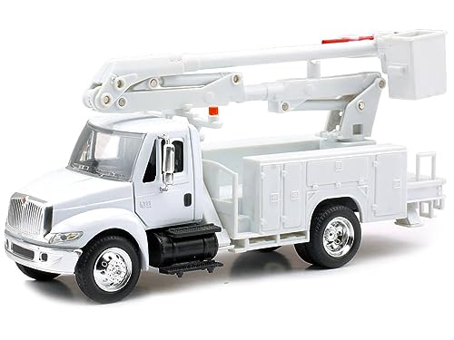 International 4200 Line Maintenance Service Truck White Long Haul Trucker Series 1/43 Diecast Model by New Ray NR15913E