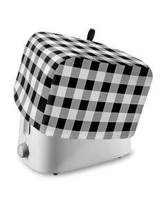 toaster cover, 2 slice toaster cover vintage farmhouse black white buffalo check plaid kitchen small appliance covers, dust and machine washable bread maker cover (12w x 7.5d x 8h)
