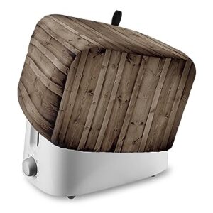 Toaster Cover, 2 Slice Toaster Cover Retro Wood Grain Printed Kitchen Small Appliance Covers, Dust and Machine Washable Bread Maker Cover (12w X 7.5d X 8h)