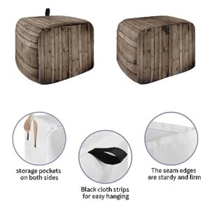 Toaster Cover, 2 Slice Toaster Cover Retro Wood Grain Printed Kitchen Small Appliance Covers, Dust and Machine Washable Bread Maker Cover (12w X 7.5d X 8h)