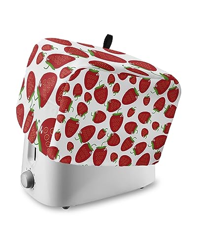 Toaster Cover, 4 Slice Toaster Cover Strawberry Pattern Kitchen Small Appliance Covers, Dust and Machine Washable Bread Maker Cover (12w X 11d X 8h)