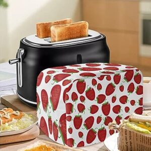 Toaster Cover, 4 Slice Toaster Cover Strawberry Pattern Kitchen Small Appliance Covers, Dust and Machine Washable Bread Maker Cover (12w X 11d X 8h)