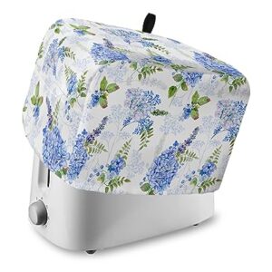 Hydrangea Toaster Cover, 4 Slice Toaster Cover Watercolor Flower Famr Style Kitchen Small Appliance Covers, Dust and Machine Washable Bread Maker Cover (12w X 11d X 8h)