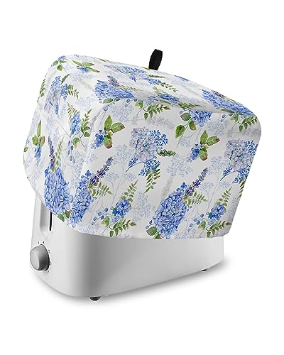 Hydrangea Toaster Cover, 4 Slice Toaster Cover Watercolor Flower Famr Style Kitchen Small Appliance Covers, Dust and Machine Washable Bread Maker Cover (12w X 11d X 8h)