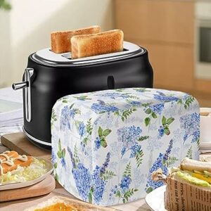 Hydrangea Toaster Cover, 4 Slice Toaster Cover Watercolor Flower Famr Style Kitchen Small Appliance Covers, Dust and Machine Washable Bread Maker Cover (12w X 11d X 8h)