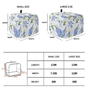 Hydrangea Toaster Cover, 4 Slice Toaster Cover Watercolor Flower Famr Style Kitchen Small Appliance Covers, Dust and Machine Washable Bread Maker Cover (12w X 11d X 8h)