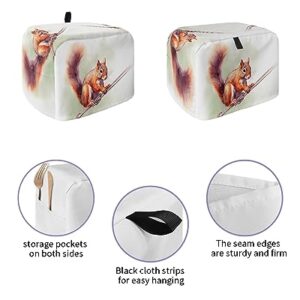 Squirrel Toaster Cover, 4 Slice Toaster Cover Cute Aniaml Fall Atutumn Kitchen Small Appliance Covers, Dust and Machine Washable Bread Maker Cover (12w X 11d X 8h)