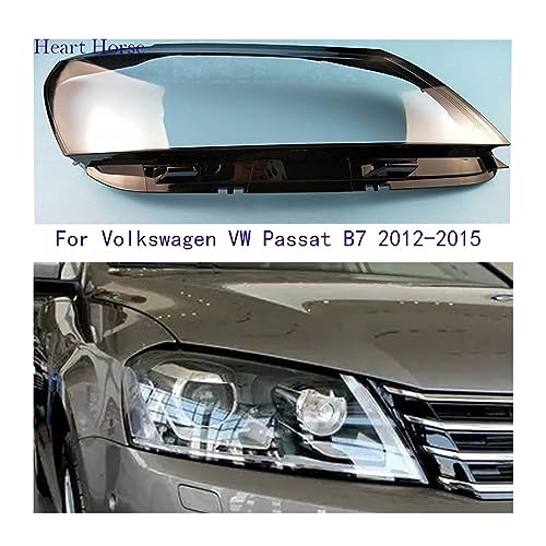 Headlight Shade Replacement Headlight Glass Cover Compatible with VW Passat B7 Lampshade Cover Headlamp Lamp Plexigla Shell Lens 2011-2015 Shell (Color : Pair)