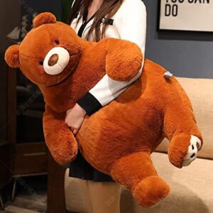 arelux large stuffed animal brown bear hugging pillow:super soft giant sleeping body pillow for kids chubby adorable plushie toy plush gift for kids girls dormitory(23.6in)