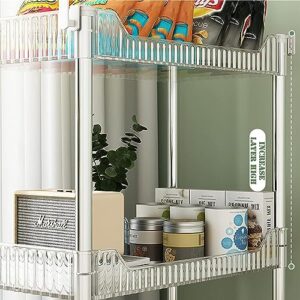 Rolling Cart Storage cart Clear Bookshelf Kitchen Rolling Storage Cart 2-5 Tier Standing Shelves Bathroom Shelf Organizer 14.6" Dx6.3 Wx15.3 H Clear ( Color : Clear , Size : 14.6"Dx6.3"Wx37.8"H )