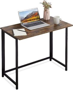engerio folding computer desk, space-saving home office desk, modern work desk for small spaces, foldable computer table, simple study writing table, wooden gaming desk