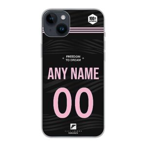 football phone case miami usa away customize your name and number silicone transparent - compatible iphone and samsung (samsung galaxy s20 fe 5g)