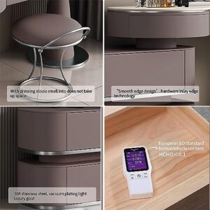 ZGNBSD Vanity Set - Luxury Makeup Table with Smart Mirror, Storage, and Vanity Chair - Premium Solid Wood Bedroom Vanity for Her