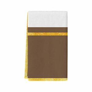 zzsunfeel kitchen towels reversible for drying dishes, brown yellow stripes geometry modern art set of 1 dishcloths cotton hand towels, absorbent dish towels for kitchen counter tea towels 18"x 28"