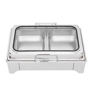 electric chafing dish buffet set 2 pan 9.5 quart food warmer buffet servers for parties buffets adjustable temperature stainless steel warming tray bain marie warmer set