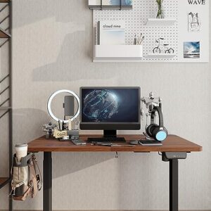 Height Adjustable Electric Standing Desk, Memory Computer Workstation Table, Stand Up Desk with Preset Controller & Headphone Hook, Sit to Stand Desk for Home Office (Single Motor with Desktop)