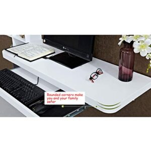 Wall Floating Computer Desk Table - Portable Laptop Desk with Adjustable Keyboard Tray - Study & Writing Desk in a Compact, Space-Saving Design