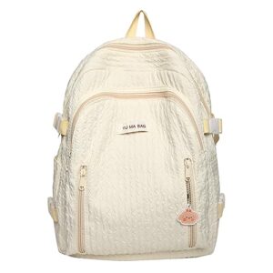 verdancy kawaii backpack for teens school college students travel aesthetic bookbag cute schoolbag casual daypack (yellow)
