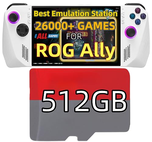 RetroBat Batocera Game Card System for ROG Ally, 512GB Micro SD Card Built-in 26000 Retro Game System Emulator for ROG Ally, RetroBat Retro Game System for ROG Ally