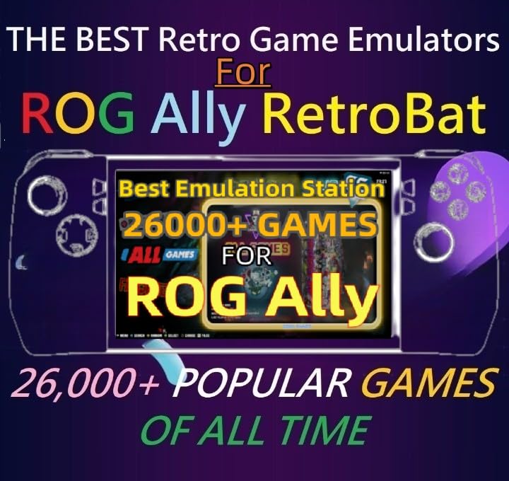 RetroBat Batocera Game Card System for ROG Ally, 512GB Micro SD Card Built-in 26000 Retro Game System Emulator for ROG Ally, RetroBat Retro Game System for ROG Ally