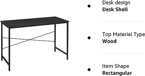 ENGERIO Computer Desk Home Office Desk Writing Study Table Modern Simple Style Laptop Table Study Writing Desk for Home Office Table Workstation (Black)