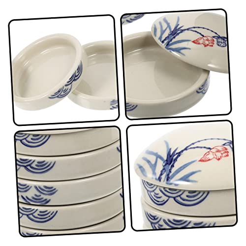 SEWACC 2 Sets Layer Ink Ceramic Students Mixers Plate Trays Porcelain Pigment Watercolor Coloring White Water A Holders Artist Tray Mixing Dish Lid Dishes Stacking Blue