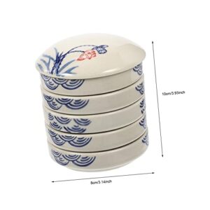 SEWACC 2 Sets Layer Ink Ceramic Students Mixers Plate Trays Porcelain Pigment Watercolor Coloring White Water A Holders Artist Tray Mixing Dish Lid Dishes Stacking Blue