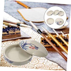 VILLCASE 3 Sets Trays Porcelain Container A Stack-able Students Water Fish White Color Paint -Layer Droplet Holding Artist Mixing Palettes Tray Dish Acrylic Coloring Oil