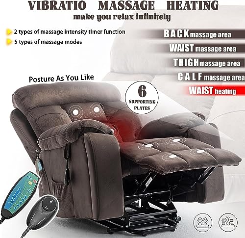 Cobplns Recliner Chair/Recliner Chairs for Adults， Lift Chairs Recliners for Elderly with Massage Lumbar Heating， Suitable for People Under 6 Feet Tall and Weighing up to 400lbs