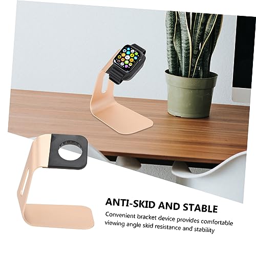 Charging Base 3pcs Gold Brackets Cable for Reloj Stand Holder Support Compatible with Apple Base Charging Smart Replacement Aluminium Watch Metal Dock Charger Alloy Watches Cradle